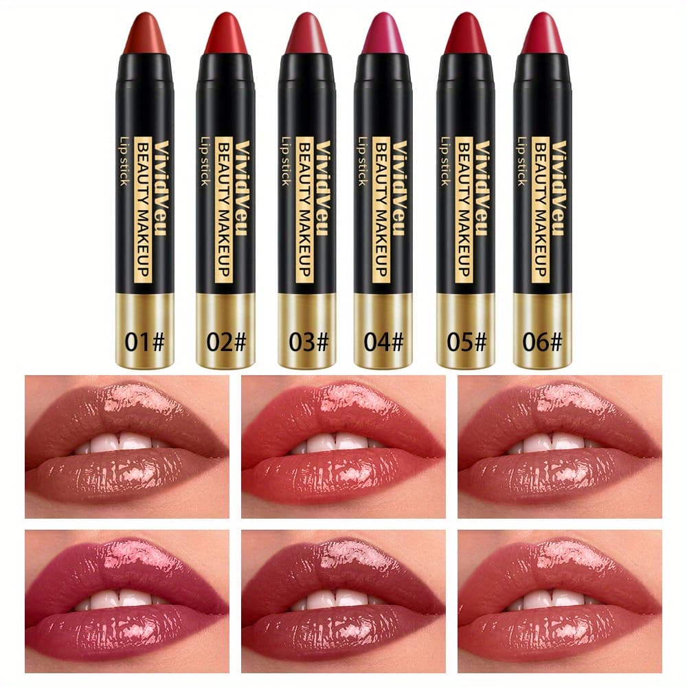 TEMU 6-colors Sexy Matte Lipstick - Waterproof, Non Stick, Velvet Lip Line, Long-lasting, Hydrating & Vibrant Colors - A Great Gift For Women!