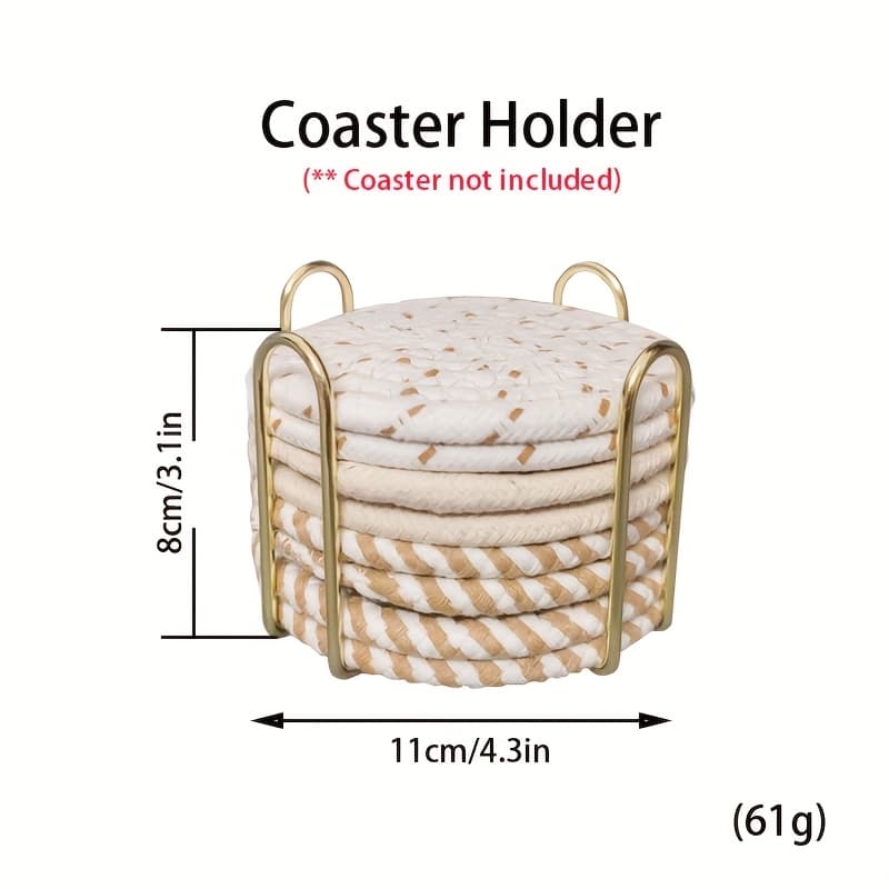 TEMU 11cm About 4.33in High Quality Metal Coaster Holder, Suitable For Round And Square Coasters Design, Stronger, Thicker Structure Can Hold 8 Coasters