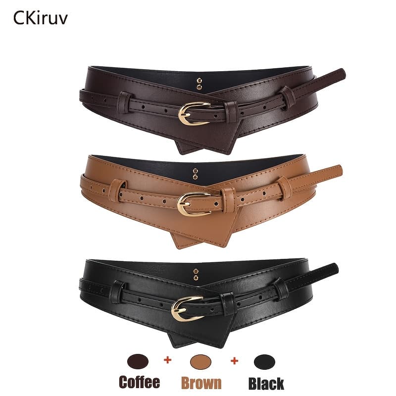 TEMU Ladies' Waist Belt, With A Design And A Detachable , Allowing For Easy Switching Of Width. A Versatile Retro Fashion Belt That With Dresses/windbreakers/coats, And Is Suitable For All