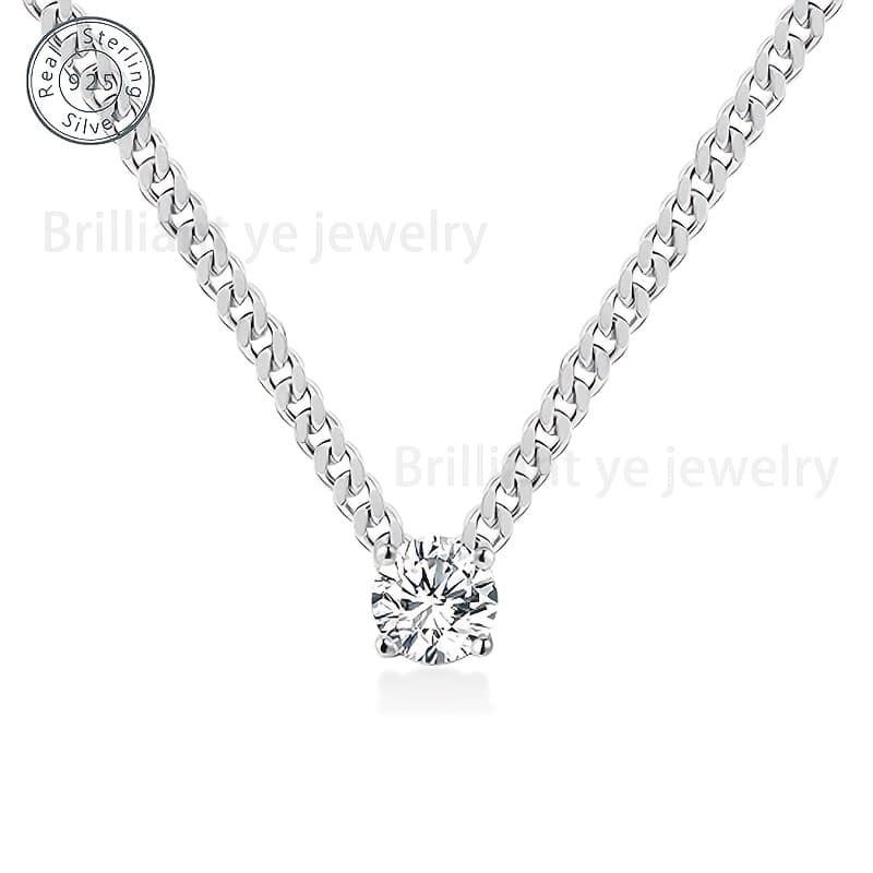 TEMU 925 Sterling Silvery - Moissanite Women's Necklace - Presented In A Box - Perfect For Female , Wives, Moms, Daughters - Perfect Gift For Birthdays, Anniversaries, Valentine's Day, Any Holiday!