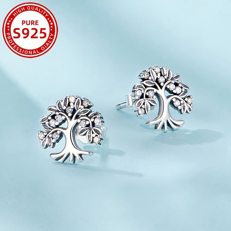 TEMU 1 Pair 925 Silver Women's Versatile Of Life Stud Earrings, Suitable For Daily Wear And Holiday
