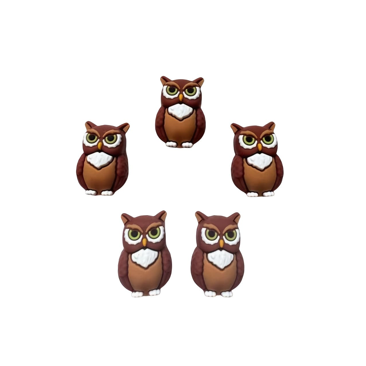 TEMU Owl Silicone Beads 5pcs, 3d Charms For Making, Beaded Pens, Bracelets, And Holiday Decorations