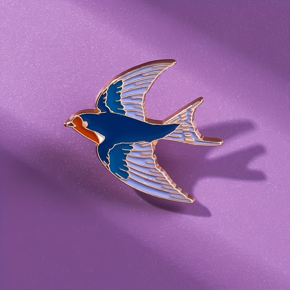 TEMU Fashionable Swallow Enamel Brooches, Decorative Ornaments, Lapel Pins, Bag Badges, And Jewelry Gifts