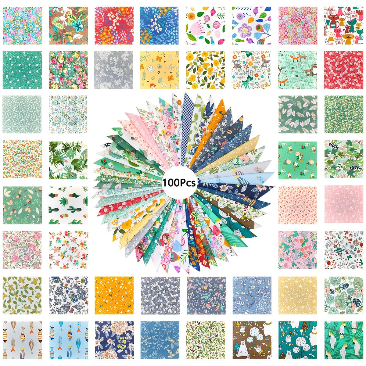 TEMU 100pcs Roll Fabric, Cake Roll Fabric, Pre-cut Fabric, Material, Suitable For Quilting, , Sewing And Diy Craft Fabric, Suitable For Beginners And Experienced Crafters.