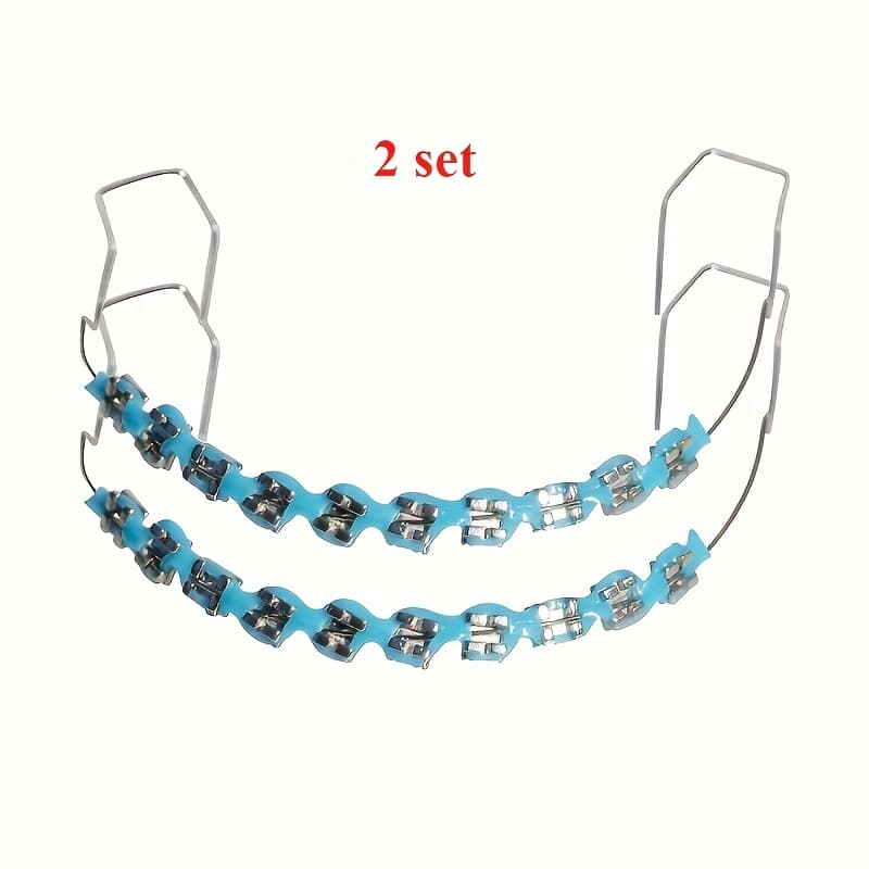 TEMU 2 Elegant Anime-themed Temporary Braces, Made Of Metal And With Non- Fabric, Strange And Beautiful Dental Additions, Suitable For Cosplay And Props