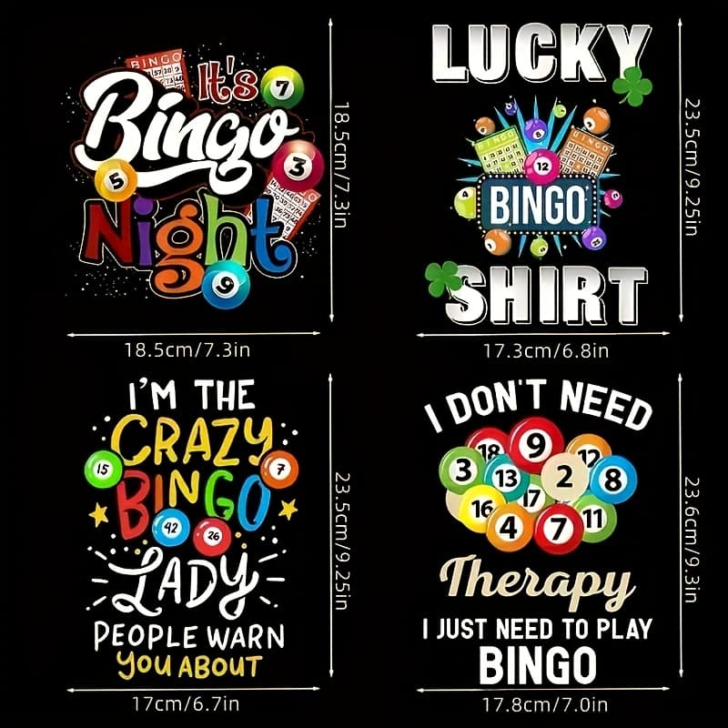 TEMU 4pcs Mixed Color Vinyl Iron-on Transfers For Diy T-shirts, Sweatshirts, And Hoodies - Crazy Themed Stickers