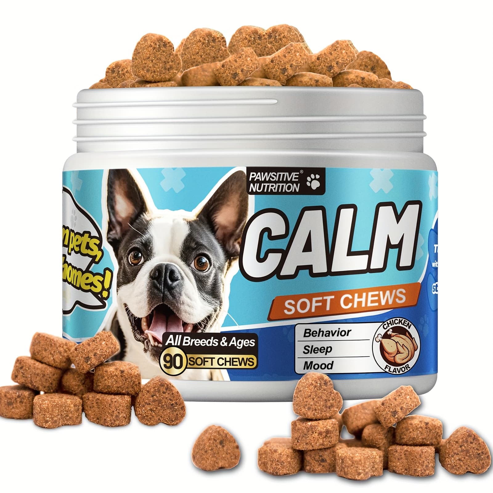 TEMU Nutrition Barking For All Dogs |thunder | Fireworks | Barking | Dog Supplement | 90 Chews, Chicken Flavor