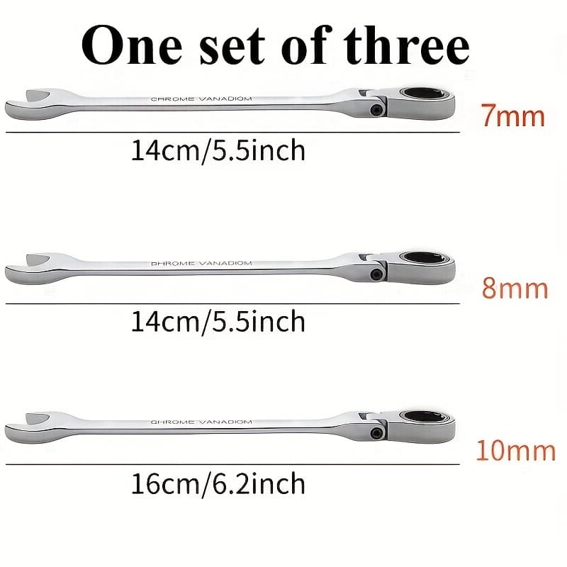 TEMU 1-set Heavy-duty 72-tooth Chrome Vanadium Steel Ratchet Wrench Tool With 180° Rotating Head, Adjustable ' Tool Suitable For Home Repairs & Automotive Maintenance - , Durable & Sturdy Structure