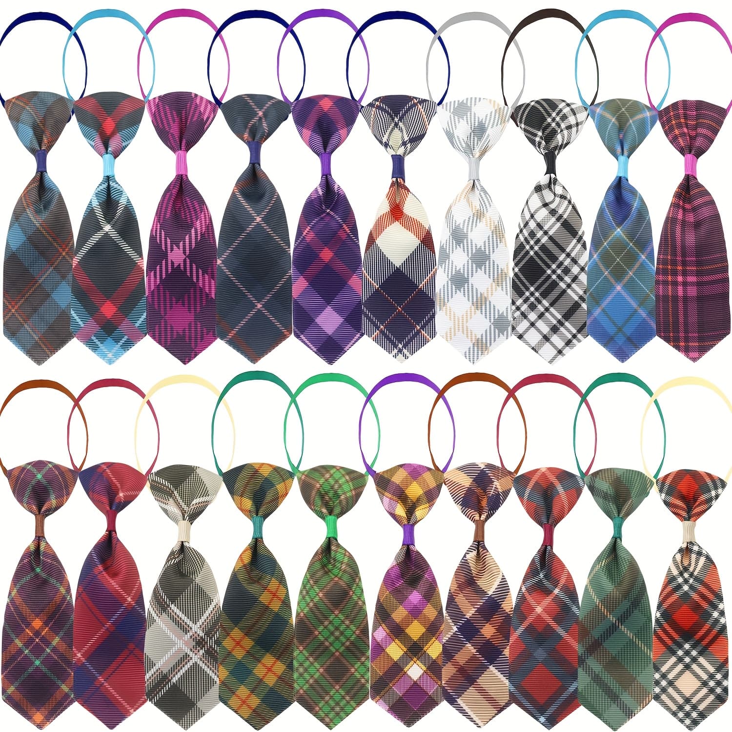 TEMU 18pcs Set Of Dog Bowties, Tartan Pet Additions, Adjustable Bows For Everyday Use, Adorable Dog Bowknots