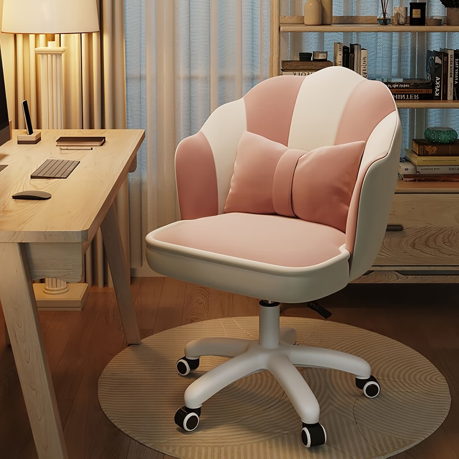 TEMU Xuegw Office Chair Cute Petal Desk Chair, Modern Fabric Home Chairs Height Adjustable Chair Makeup Chairs Computer Chairs