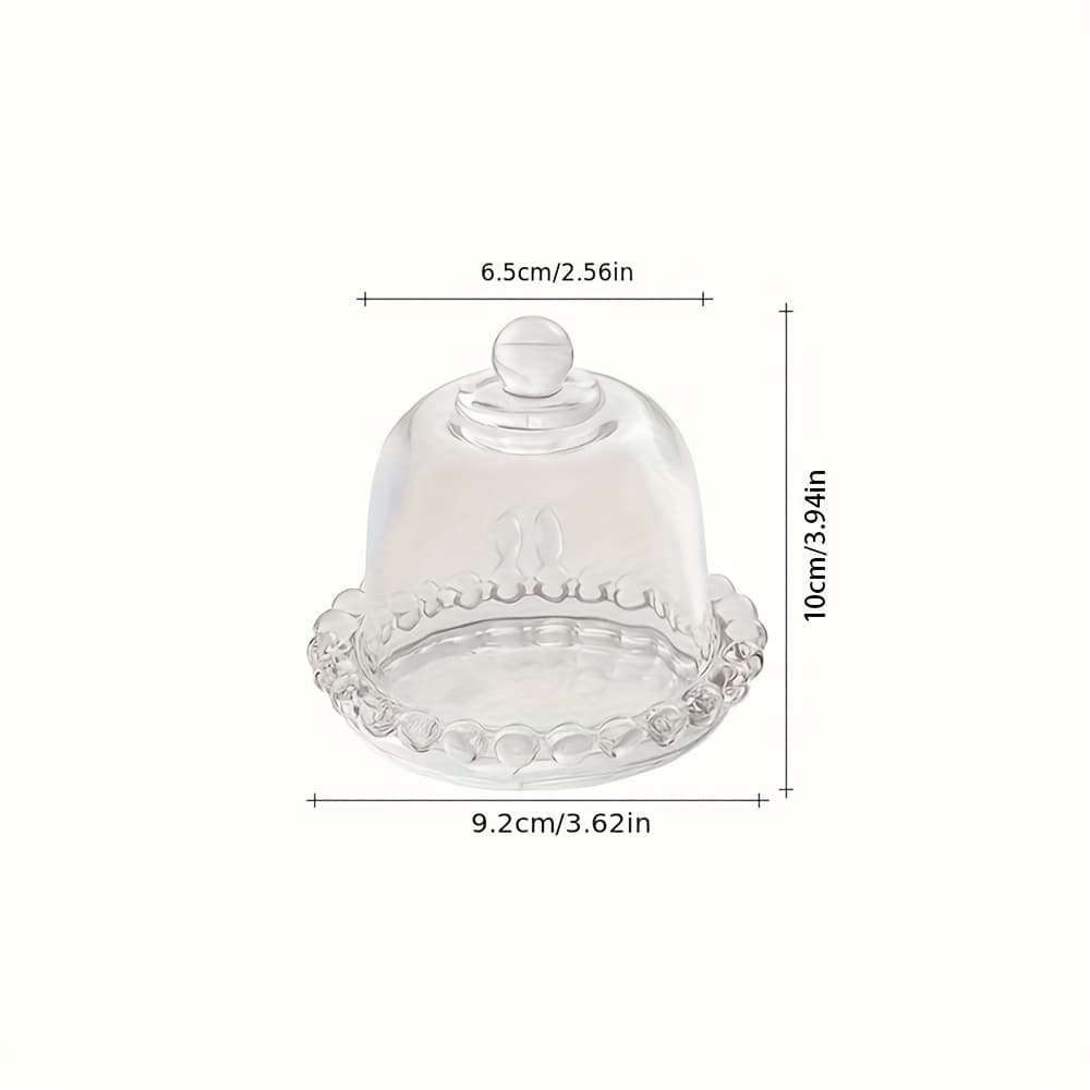 TEMU Small Cake Bread Tray Transparent Cake Cover Afternoon Tea Dessert Plate Ornaments Fruit Tasting Plate Mini Display Stand