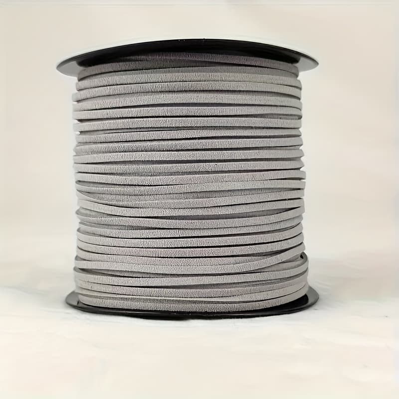 TEMU 2.6mm X100 Yards Coffee Suede Lace Synthetic Leather Cord With Roll Spool For Bracelet Necklace Beading Diy Handmade Crafts