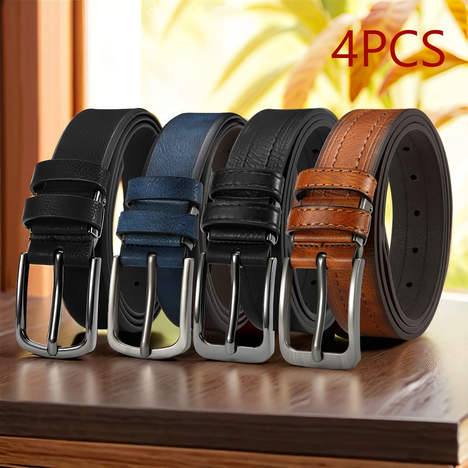 TEMU -pack Men's Vintage Belts - Top-quality Genuine Leather Straps With Classic Buckles | Perfect Accessory For Business & Fashionable Men