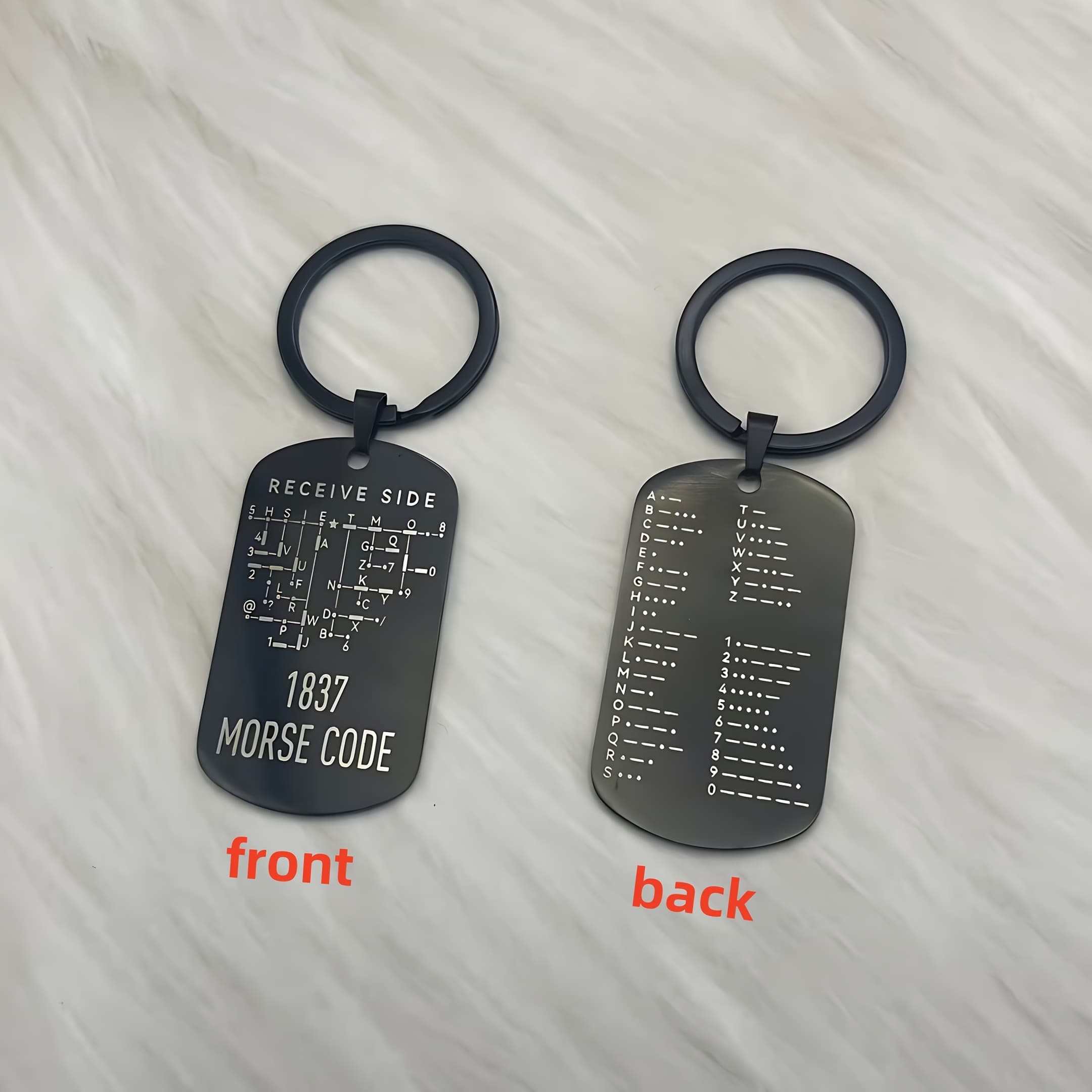 TEMU Code Keychain - Double-sided Educational Tool, Suitable For Radio Enthusiasts And Amateur , Durable Stainless Key Accessory, Unisex Holiday Party Gift, Radio Accessory, , High-quality Pendant