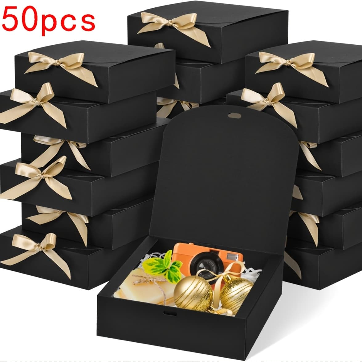 TEMU 50pcs Black 16.5x16.5x5