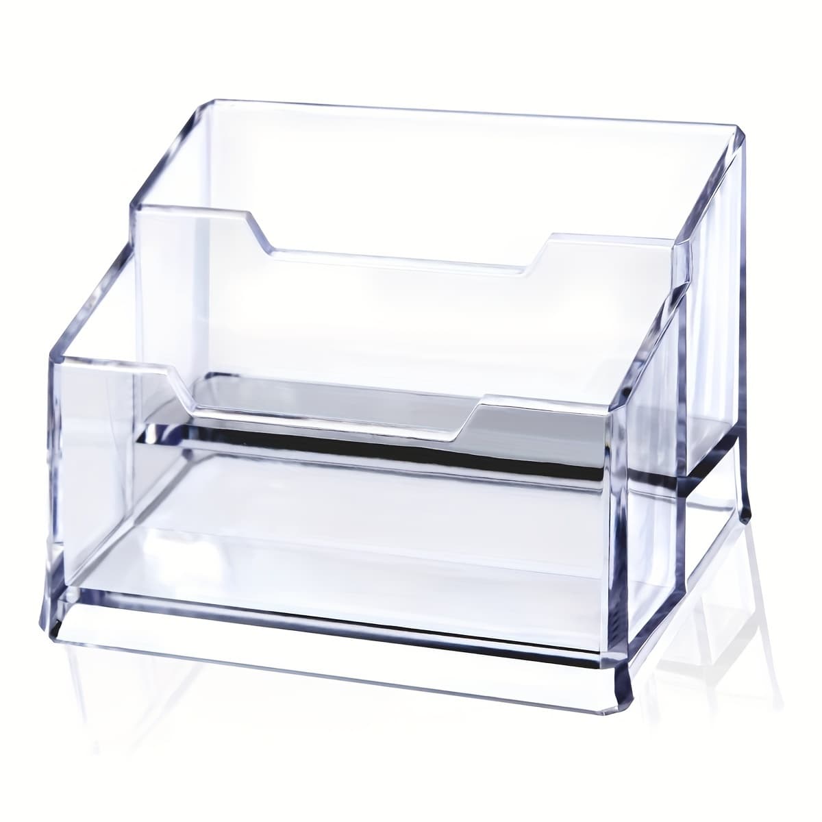 TEMU Transparent Acrylic Business Card Holder, 2-layer High-quality Transparent Card Holder, Can Hold 100 Business Cards