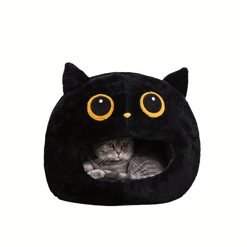 TEMU 1 Fully Enclosed Cartoon Animal Sponge Nest Simple Cute, Comfortable And Soft Suitable For Small And Medium-sized Cats And Dogs To Sleep In The With Cat Kennel Pet Bed