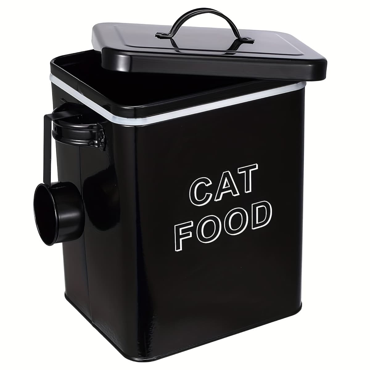 TEMU Airtight Pet Food Storage Containers Set - Carbon Steel Canisters With Lids & Measuring Scoop - Cat/dog Food & Treats Organizer