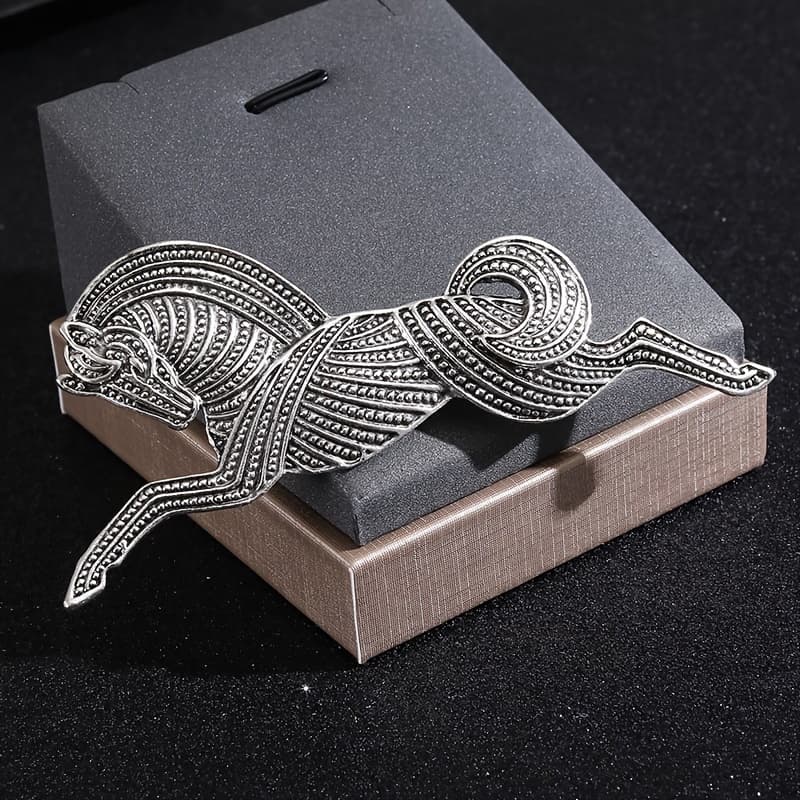 TEMU Fashion Vintage Personality Horse Alloy Brooch For Women Men Claais Design Suit Coat Pin Badges