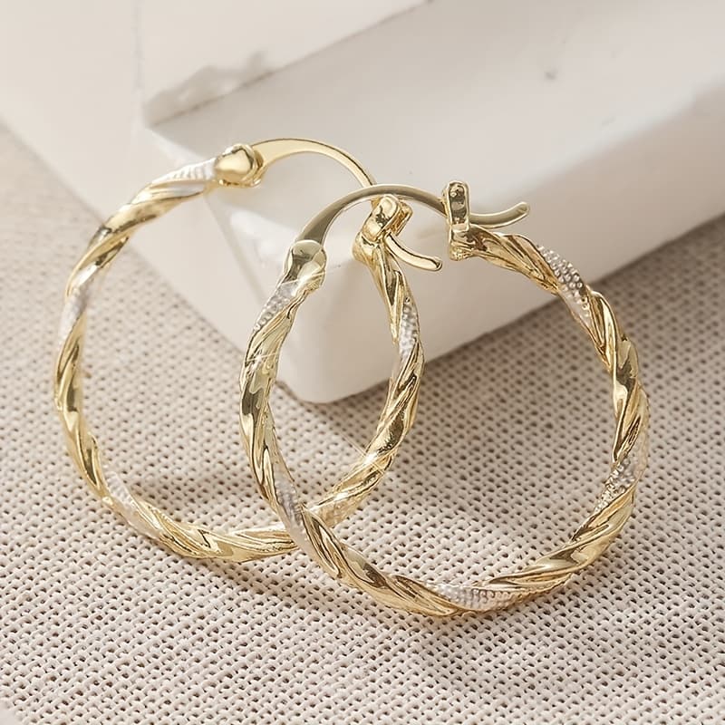 TEMU Twist Hoop Earrings - -fashion- Daily Wear Accessories For Her - The Perfect Trendy Female Gift For Everyday