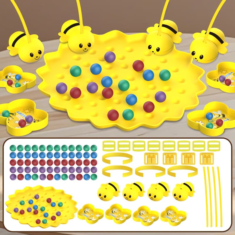 TEMU Magnetic Bee Fishing Game For Kids - Stem Toys, Bean Pickup Race & Parent-child Interaction Desk Game, Birthday Party Favors, Classroom Prize, Fun Family Board Games 3+