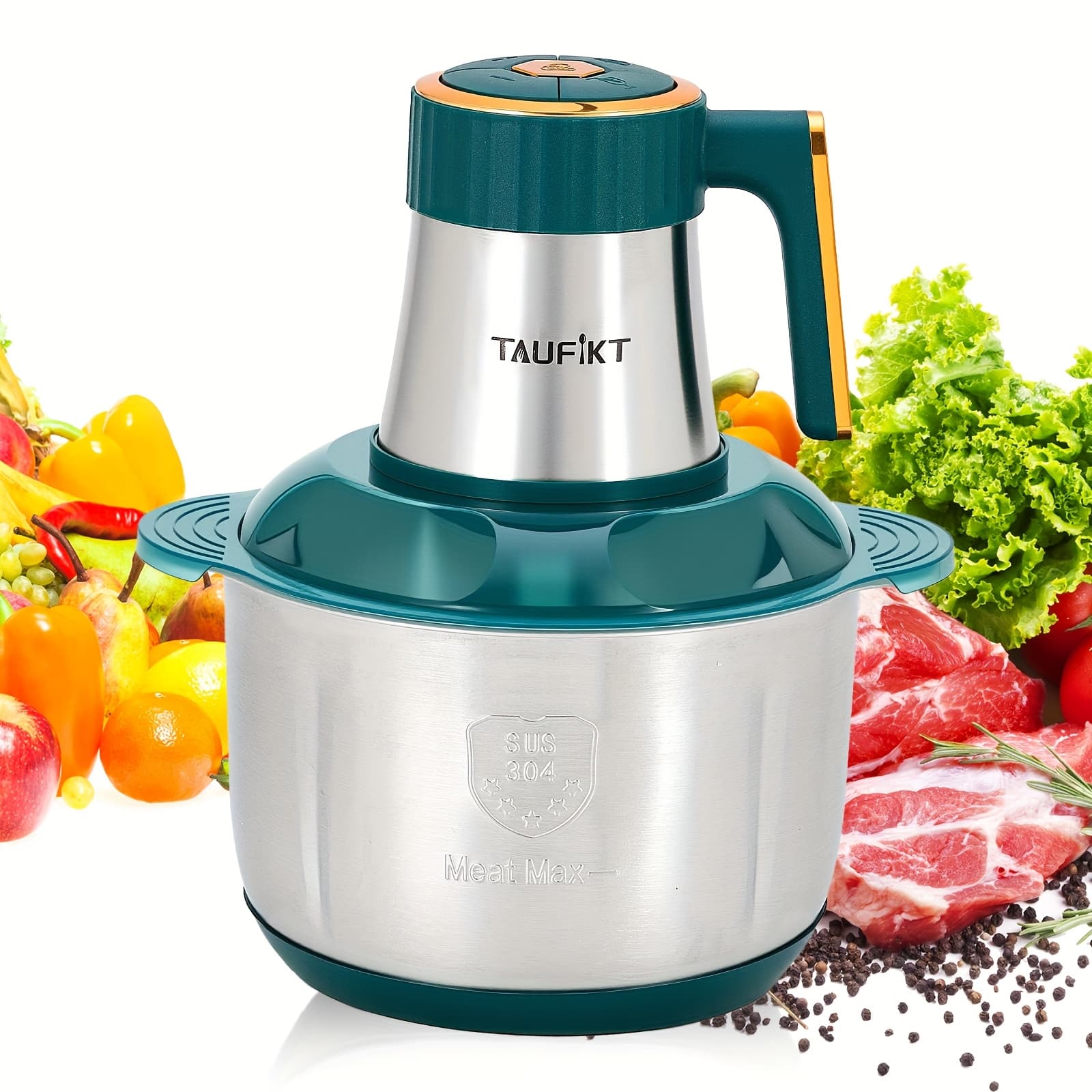 TEMU 5l 5--- 6-second Fast Meat Grinder, Household Function, Minced Vegetable Meat Grinder, Garlic Puree Food, Juice Noodles, 1 Machine, 5-speed Electric Cookware, Can Come Into Contact With Food