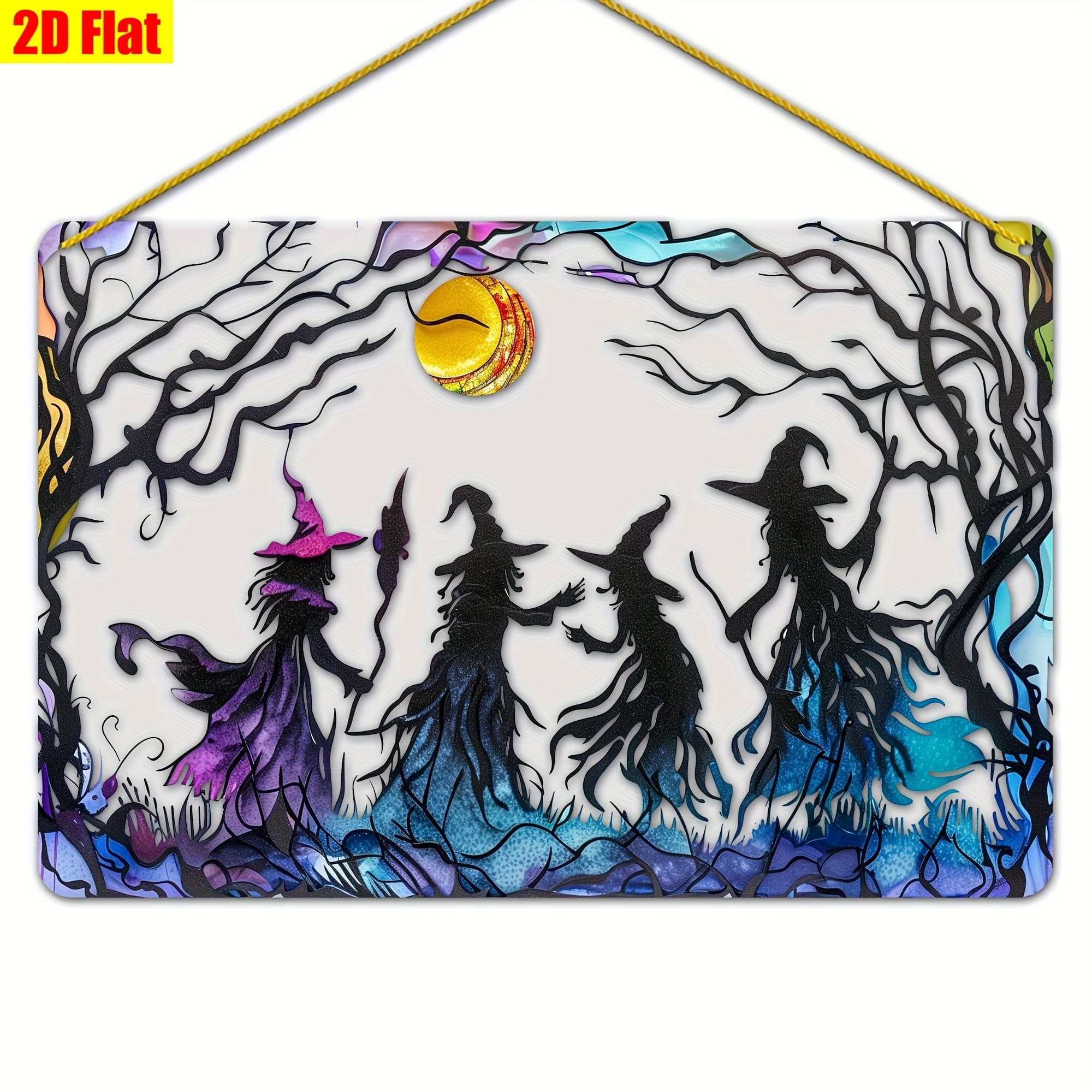 TEMU 2d Flat, Halloween Acrylic Rectangular Window Hanging Pendant - Translucent, Wall Decor For Bedroom Living Room Garden Yard, Indoor & Outdoor Decor