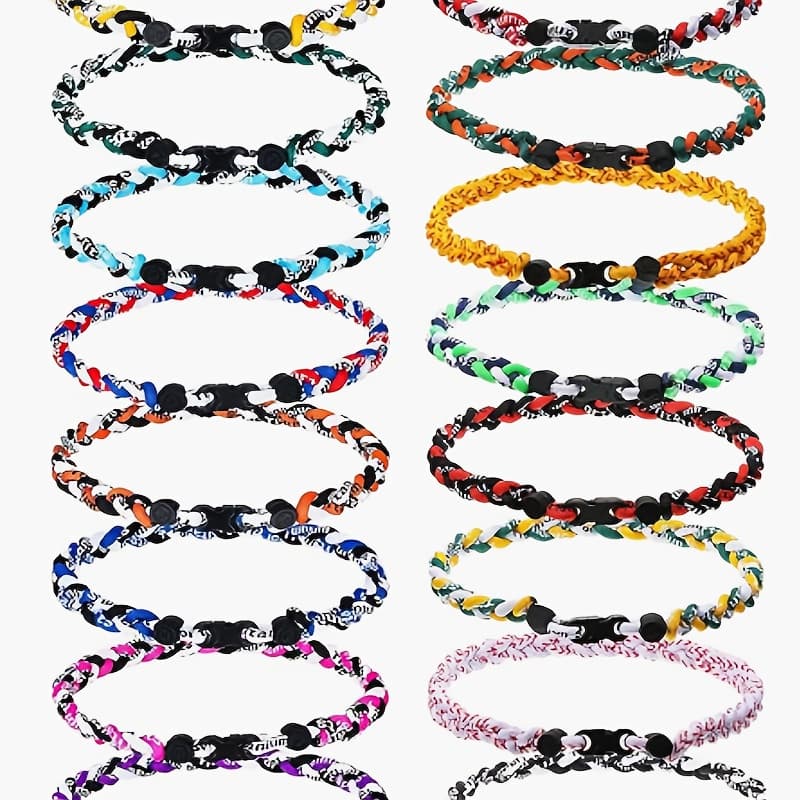TEMU 16pcs Necklaces Bulk, 3 Assorted Colors Braided Rope Tornado Necklace For Sports Team (classic, 18 Inches) Multi Item Party Gift Pack, For Teenager