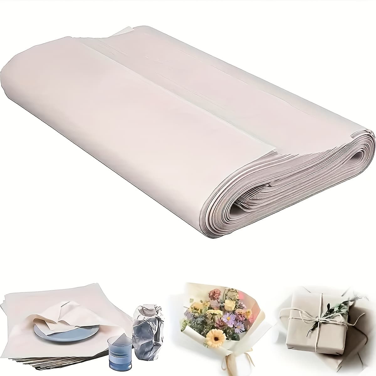 TEMU 120 Sheets White Moving Packaging Paper Newspaper Paper Suitable For Mailing Store Kitchen Office, Household Packaging 27.5 X 15 Inches