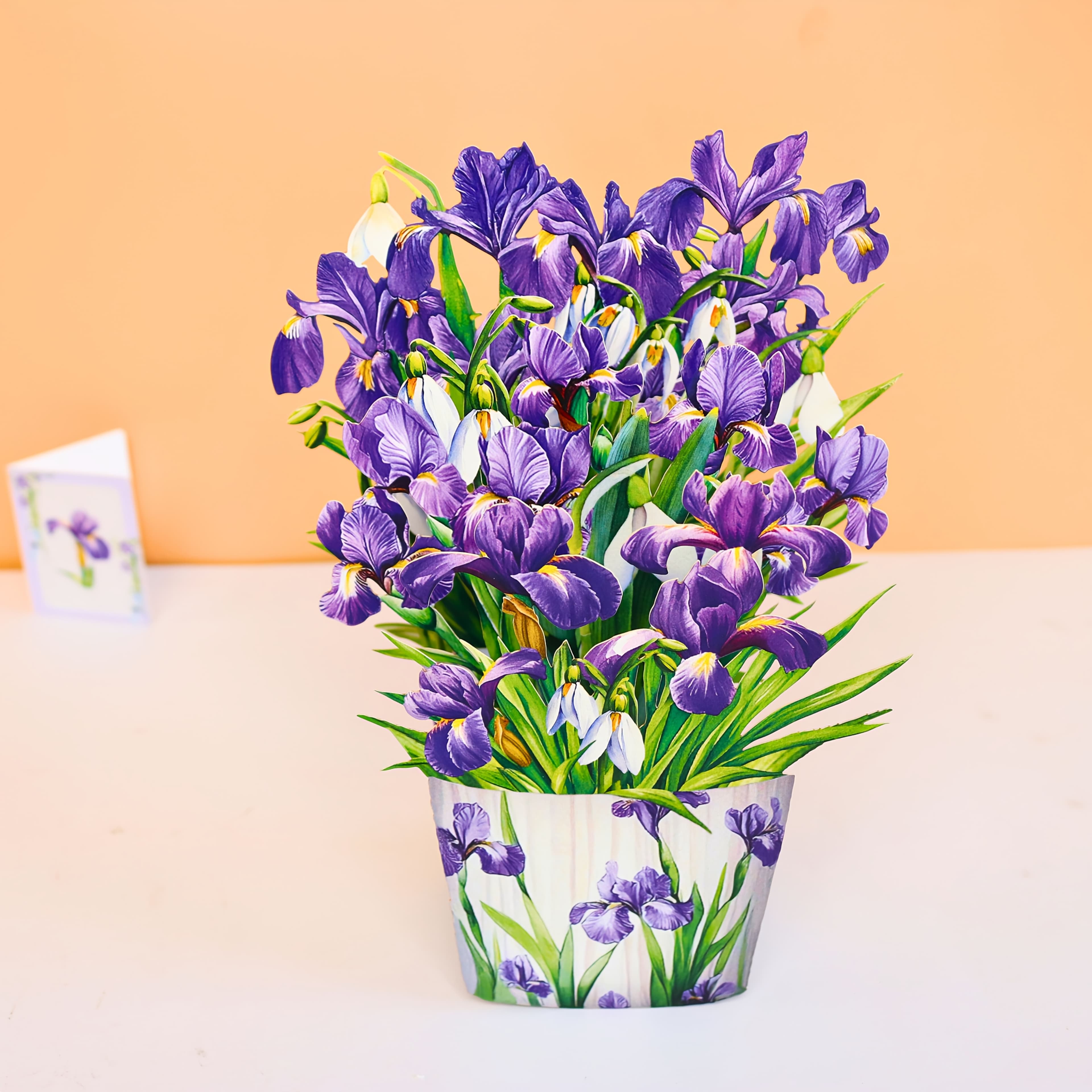TEMU 1pc Up Card, Purple & Bouquet -print Pot, Home Decor, Party Supply, For Spring, Birthday, , Spring Friendship Gift, Housewarming, Easter
