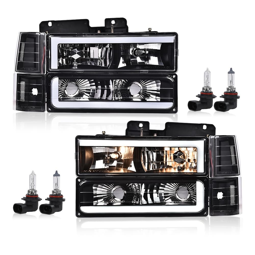 TEMU Pair Led Drl Headlight Bumper Lamp Fit For For C10 C/k C1500 2500 3500 1994-1998