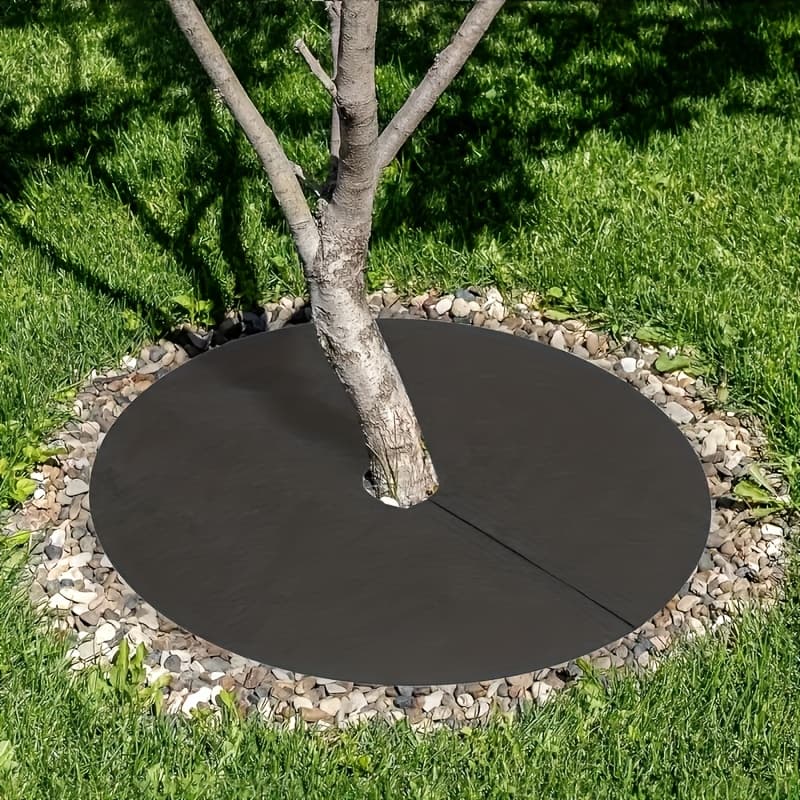 TEMU New 25-year Model, 15pcs Set Of Non-woven Fabric Protectors, Lawn Protection Mats, Round Fabric Weed Barrier Fences, Plant Weed Mats