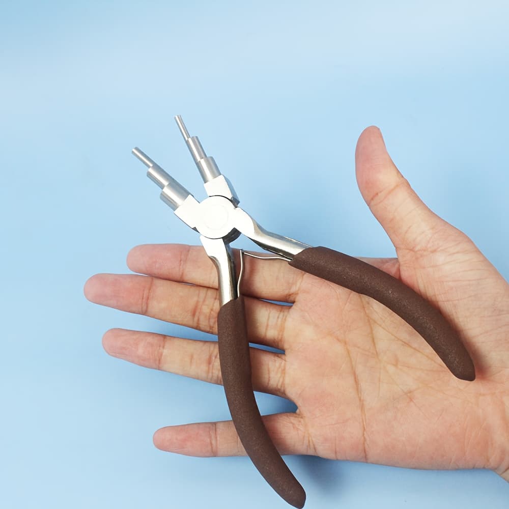 TEMU 5.9" Carbon Steel Jewelry Pliers - Round & Needle Nose For 3-10mm Rings Wire Looping & Bail Making Professional Craft Tool