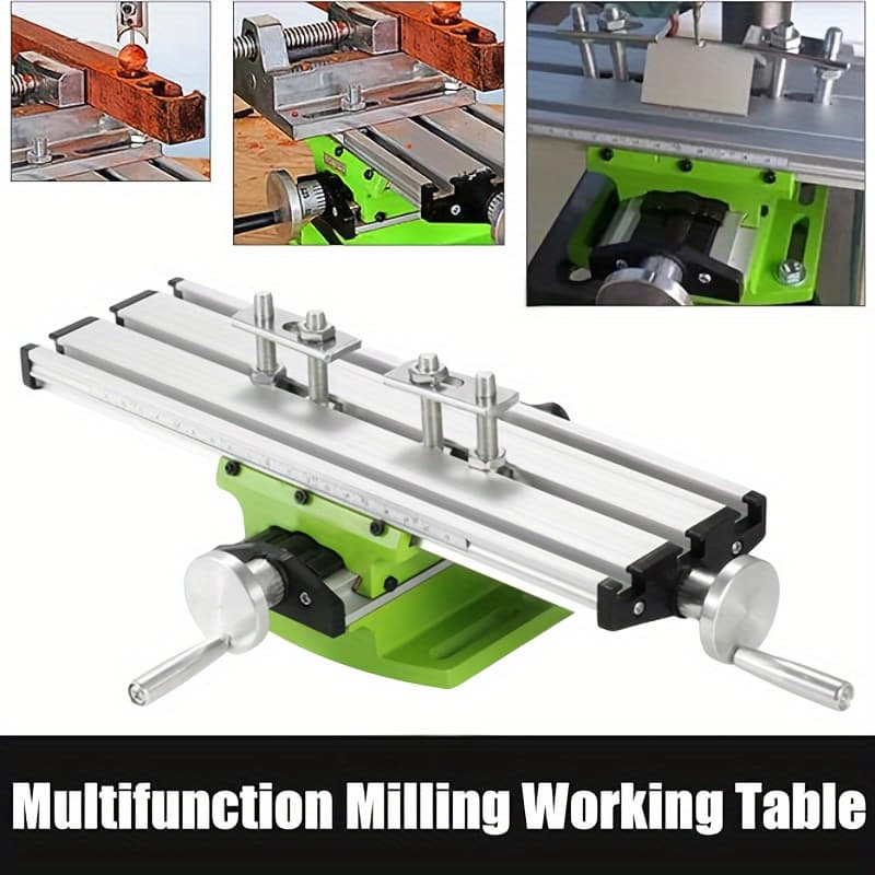 TEMU Milling Machine Worktable, Vise Cross Slide Fixture Milling Machine Precise Adjustive Multifunctional Drill Vise Fixture Working Table Compound Slide Table Y Vise For Drill Press Bench