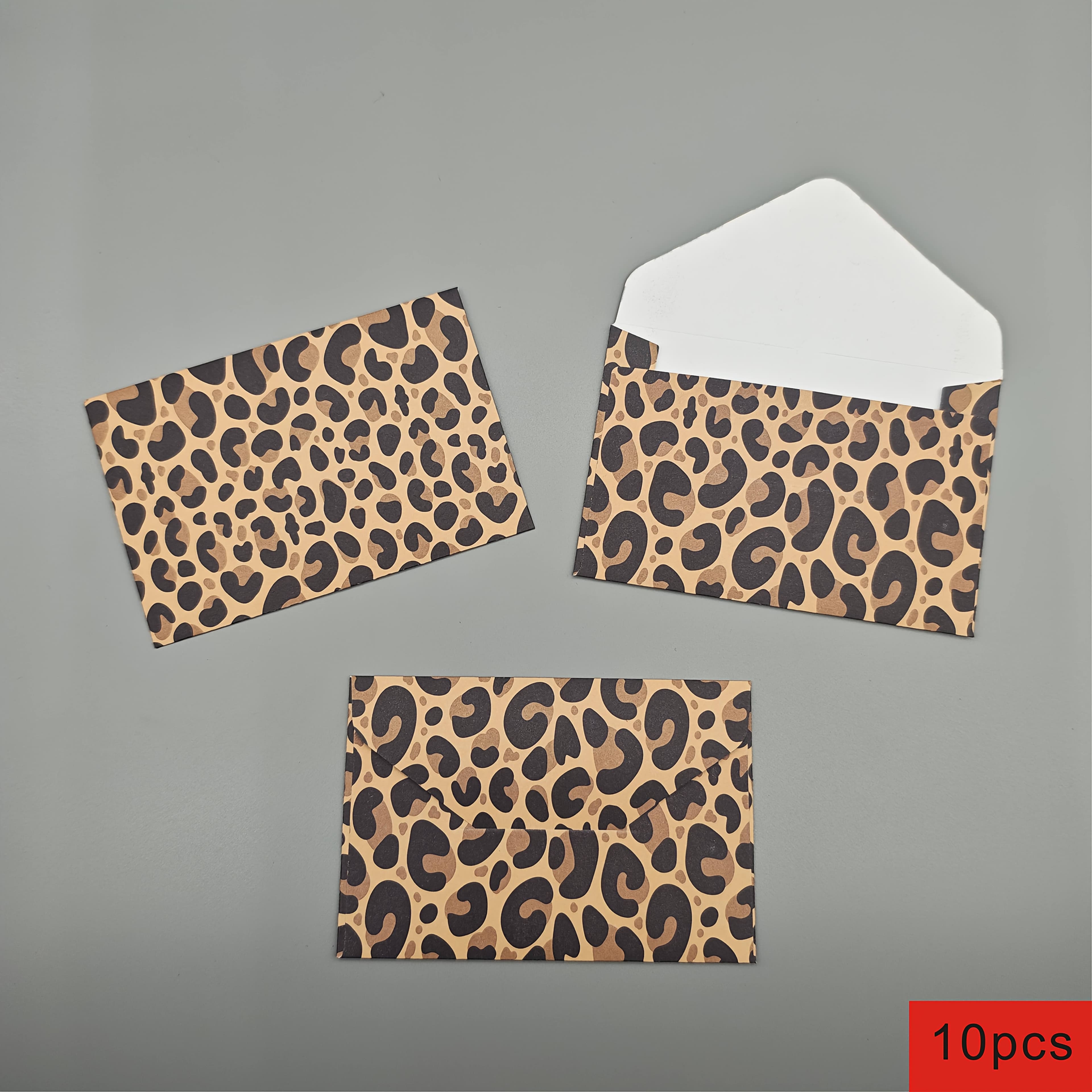 TEMU 10/50/100pcs Elegant Vintage Leopard Print Envelopes, 4.13 X 2.76 Inches - , Durable Stationery, , Ideal For Wedding And Party Invitations
