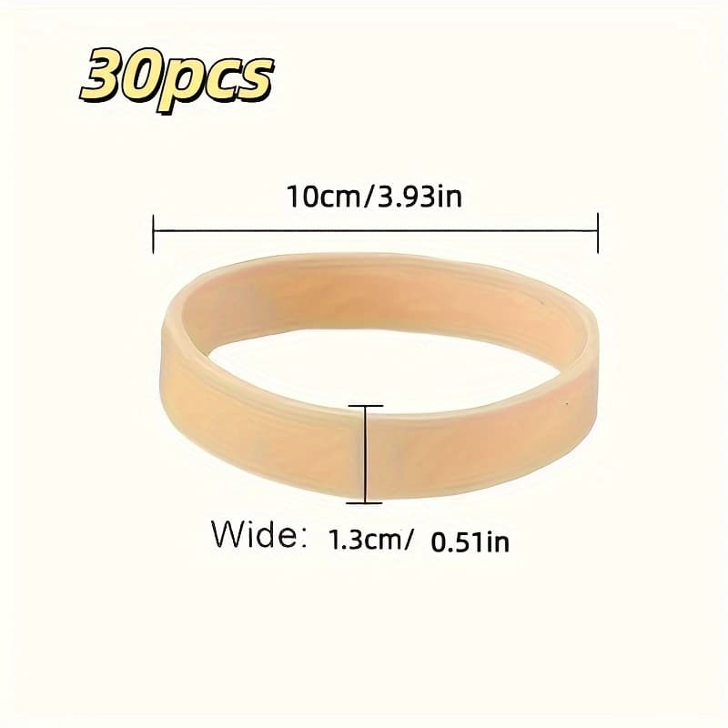 TEMU 30 Rubber Bands, Thick And Wide, Suitable For Office Supplies, Small Document Bags, Strong Rubber Bands, Size: 3-1/2" X 1/2''