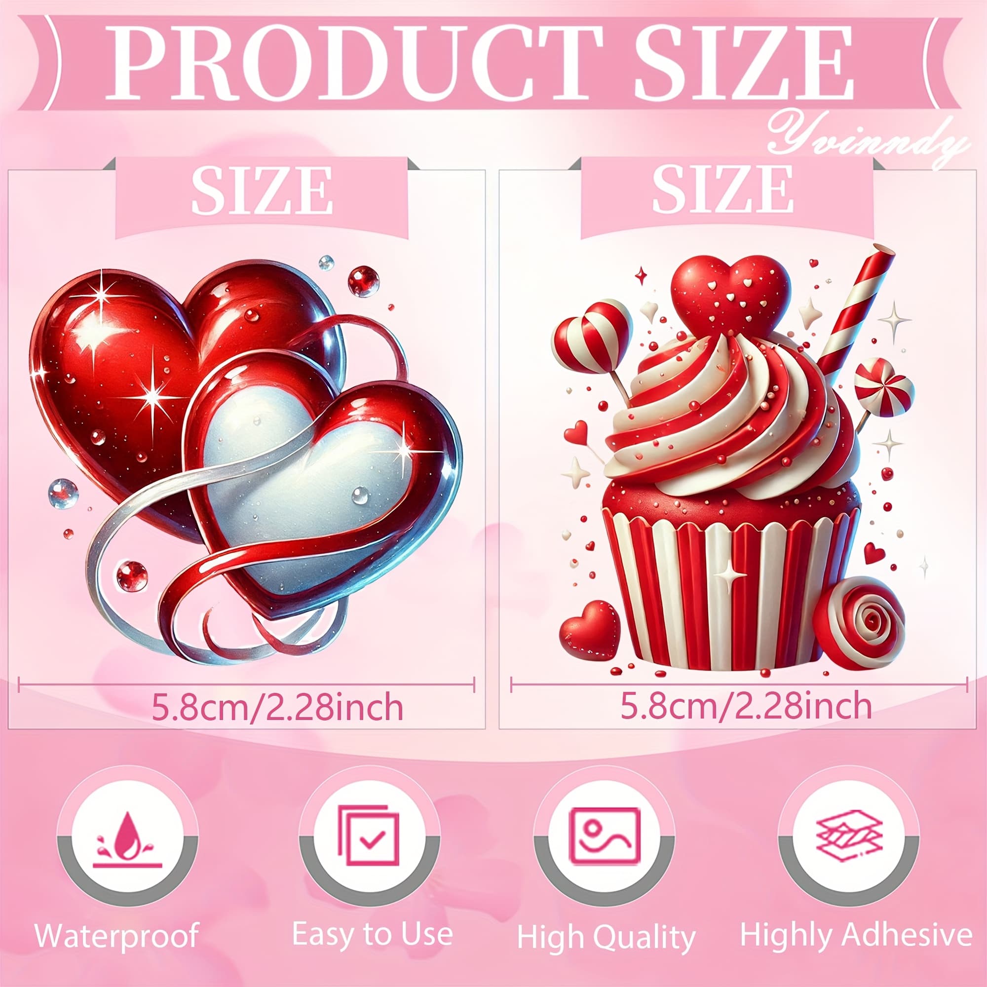 TEMU Set Of 12 Decorative Transfer Papers For Light Beige Tumblers, Perfect For Valentine's Day. High Self- Uv Dtf Wraps For Decorating Cups