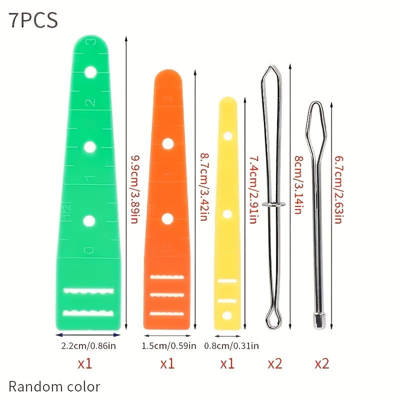 TEMU 7pcs Random Elastic Sewing Tool Set With Threaders, Needles & Scissors - Multicolor Kit For Hoodie Rope Replacement & Projects - Sewing Accessories, Sewing Supplies Accessories