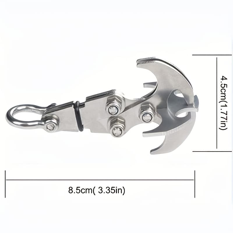 TEMU 1pc Of Stainless Steel Folding Outdoor Hiking 4 Claw Hook - Suitable For Hiking, Camping, And Backpack Fixation, Durable And Multifunctional Hiking
