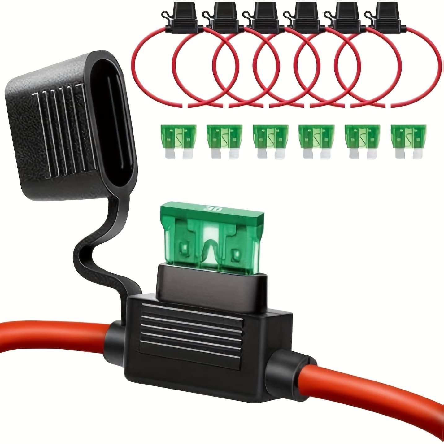 TEMU 12 Awg Inline Fuse Holder - 12 Gauge Fuse Holder For 30a Blade Fuse (6 Pack)
