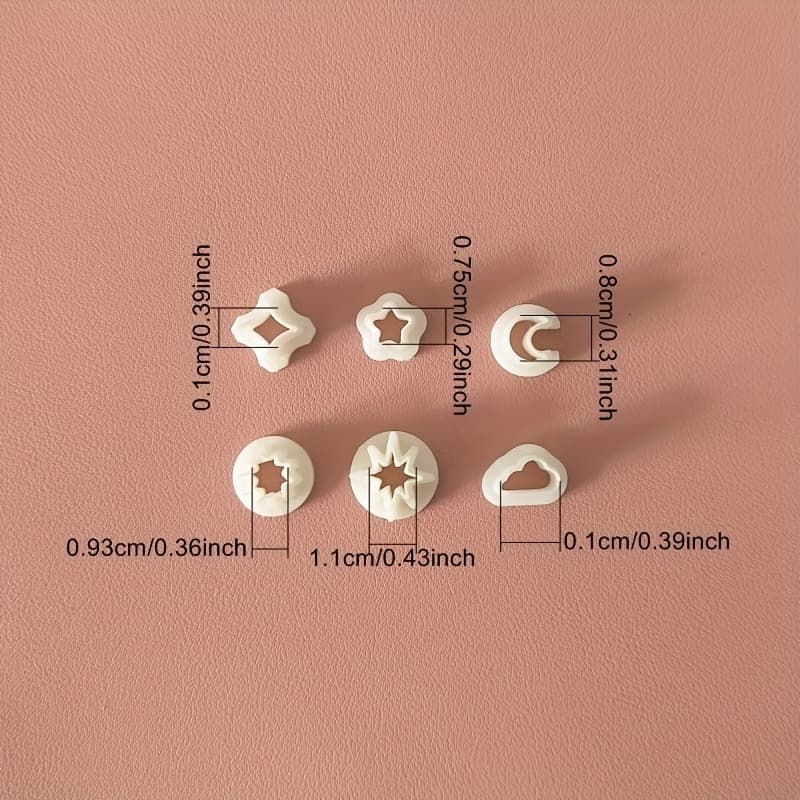 TEMU Moon Star & Cloud & Of 6 Mini Clay Cutter Twinkle Polymer Clay Cutter Clay Cutter Polymer Clay Cutters Micro Cutters Earring Making Clay Tools