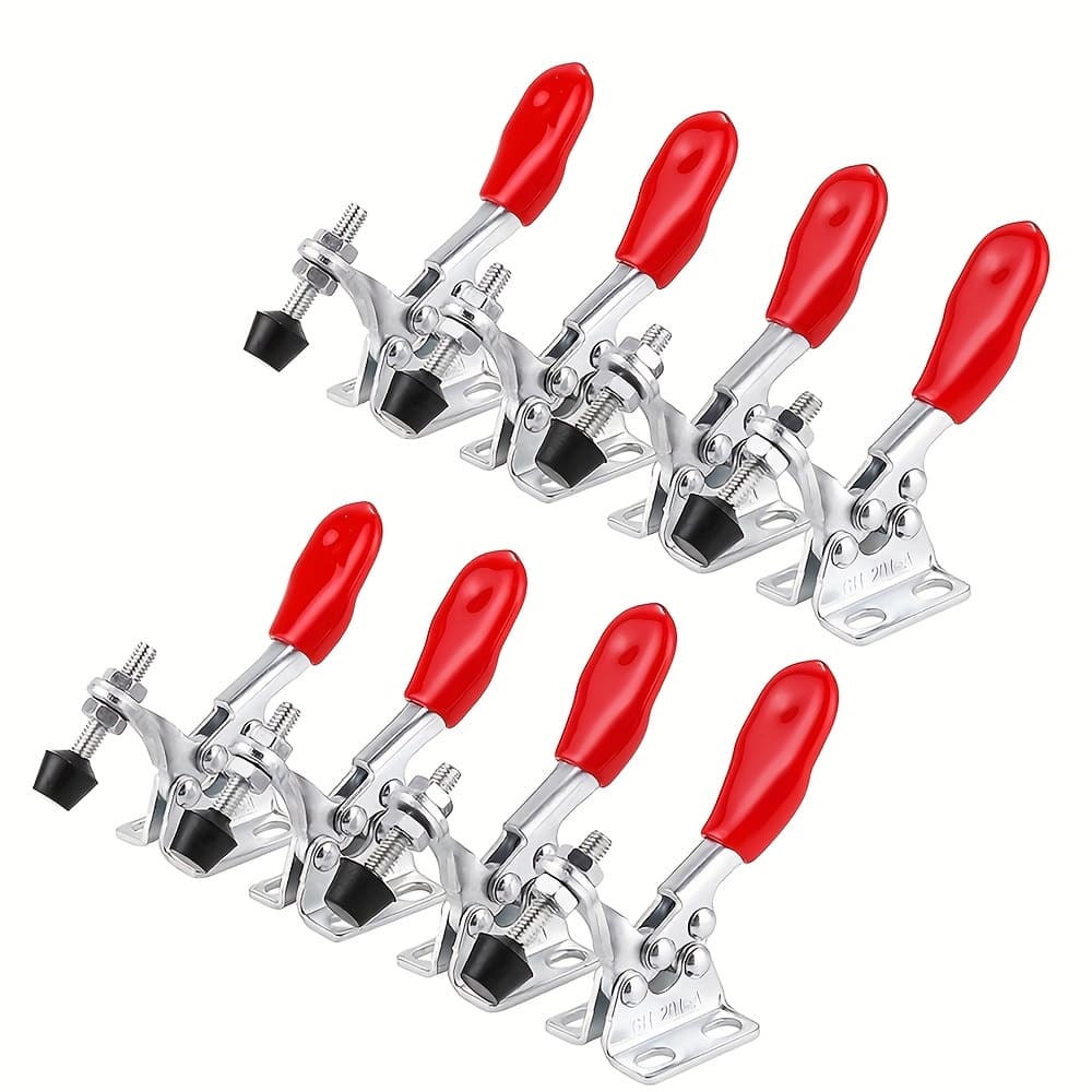 TEMU 8-pack Mini-duty Steel Toggle Clamps, Quick Release Manual Tool Set With Gh-201a Horizontal Clamping, Secure Gripping
