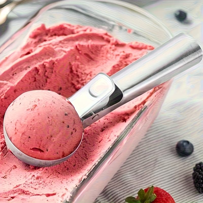 TEMU Stainless Steel Ice Cream Scoop And Fruit Spoon - Perfect For Watermelon, , Papaya - Ice Cream Baller And