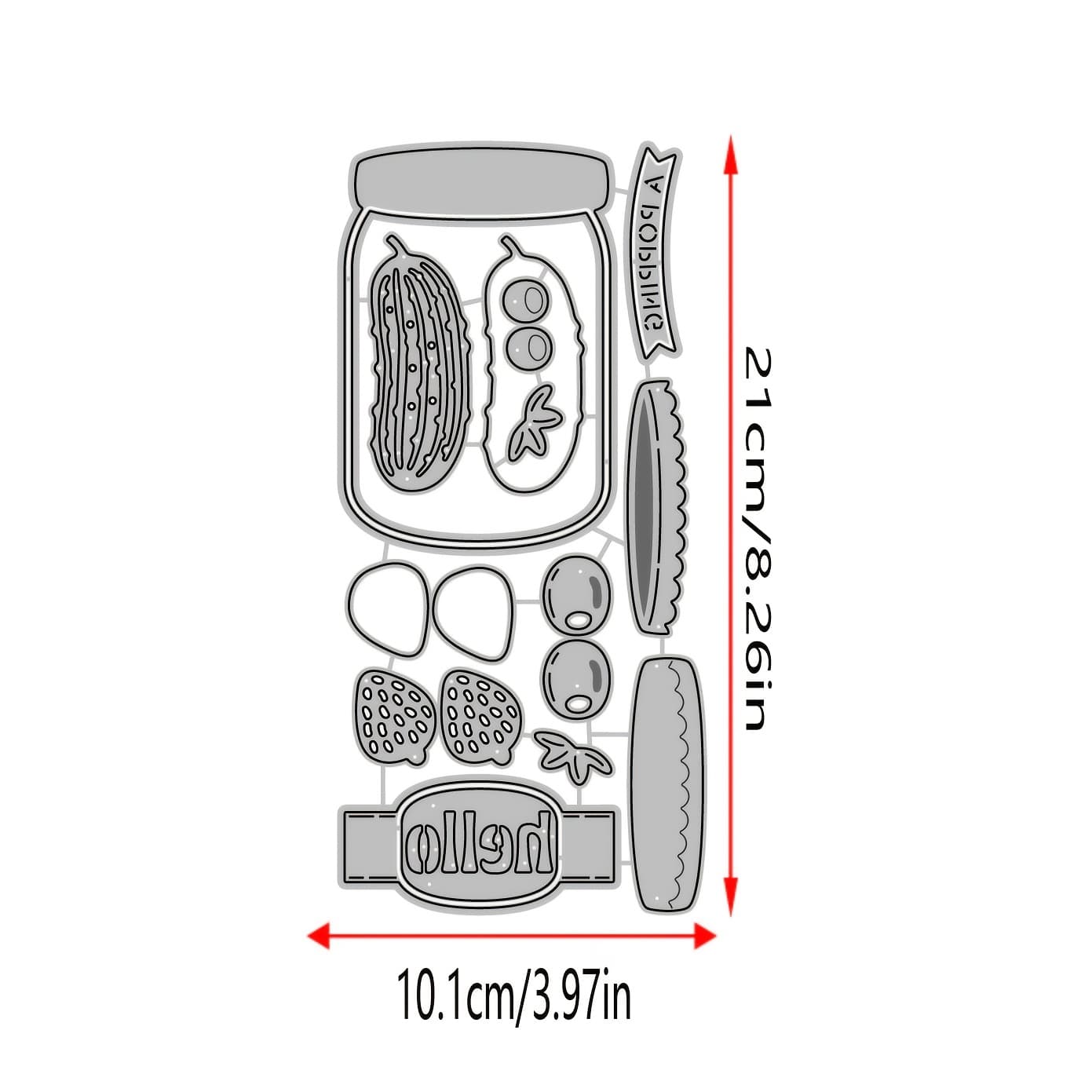 TEMU Metal Cutting Dies Fruit Jar Bottle Diy , Photo Album Paper Card Mold, Embossing Mold Decoration