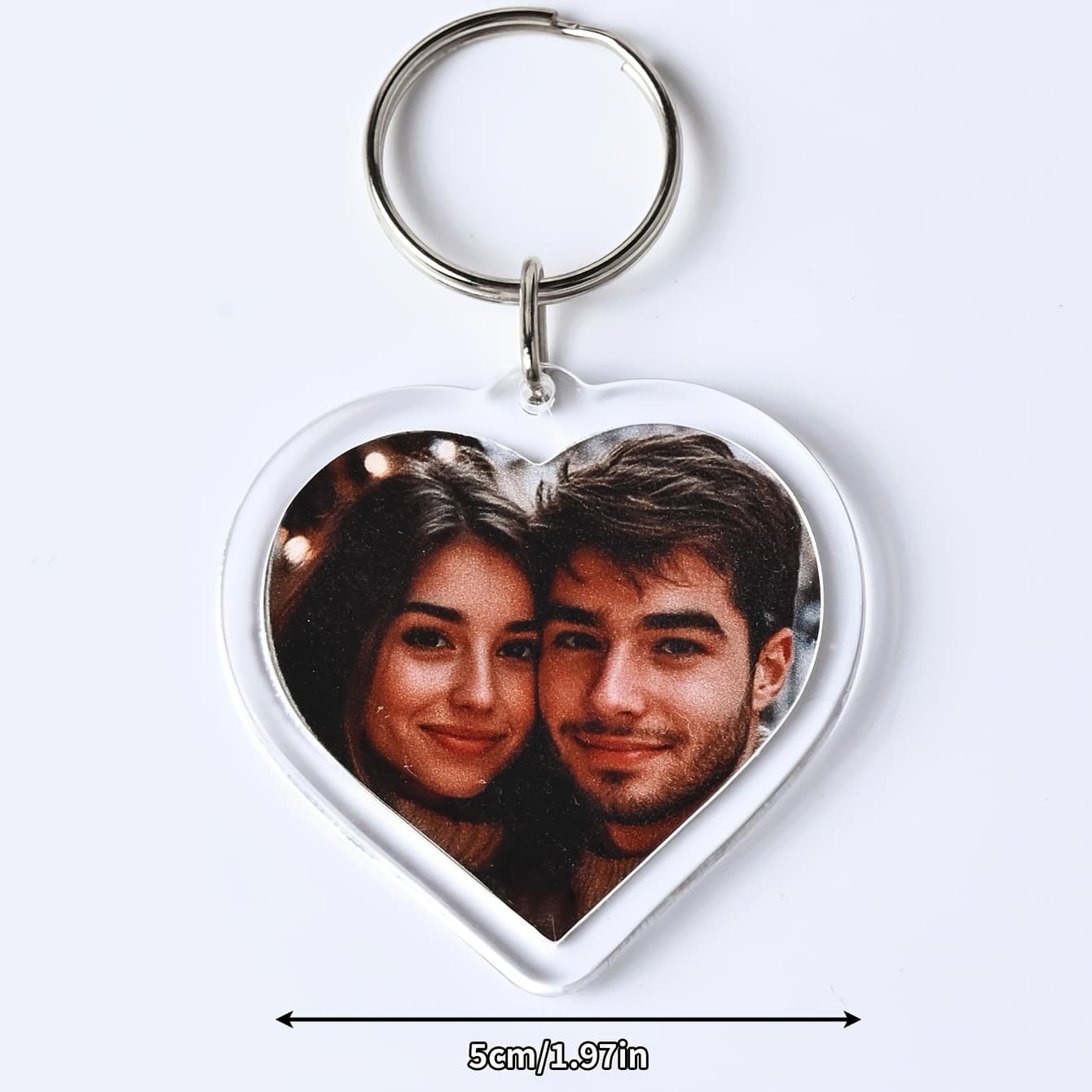 TEMU 1pc Custom Photo Acrylic Keychain Bag Charm, Personalized Acrylic Keychain, Custom Couple Keychain, Photo Key Ring, Valentine's Day Gift, Birthday Gift, Anniversary, Couple Gift