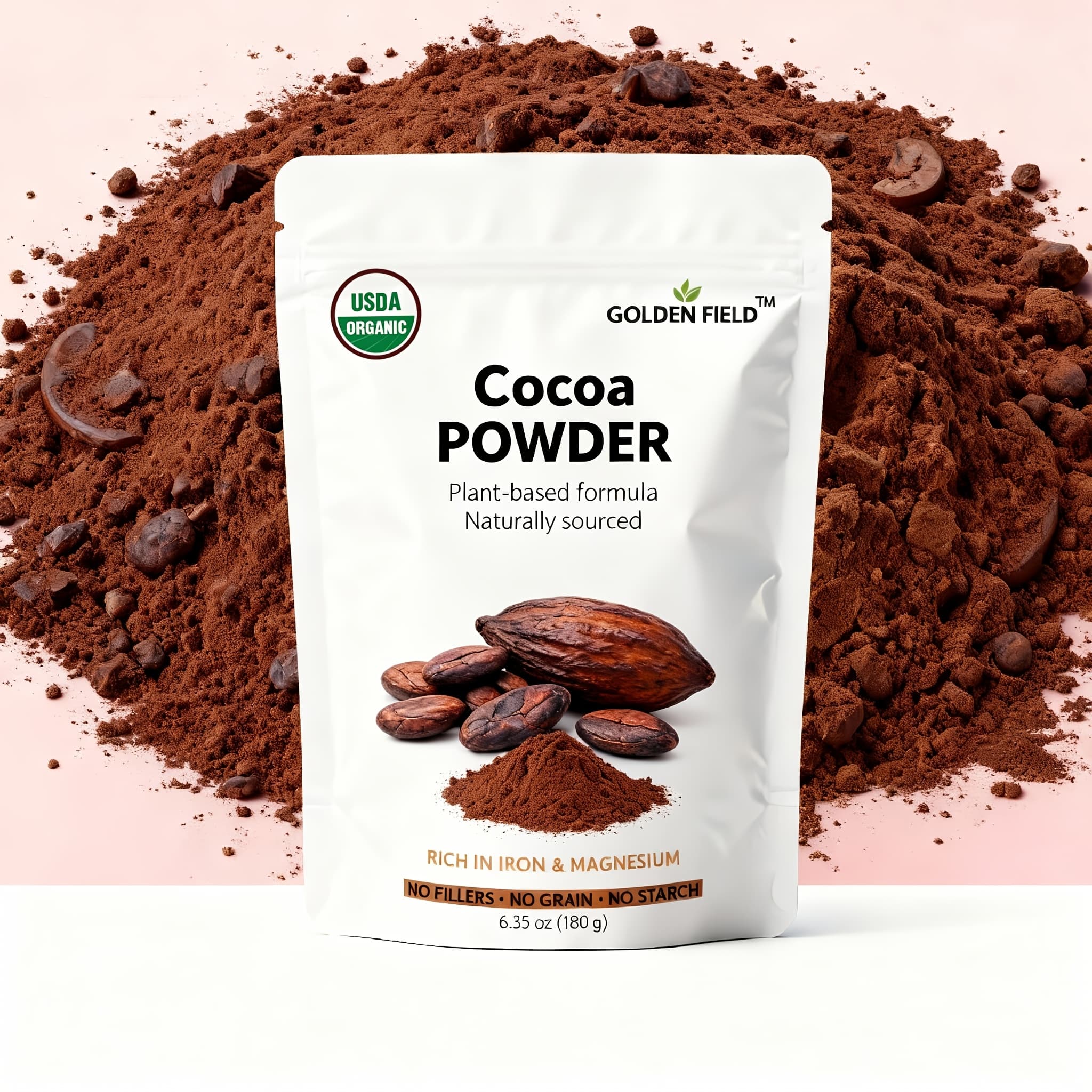 TEMU Cocoa Powder That Is, Made From Pure Fine Cacao, Ideal For Adding Chocolate Flavor To Smoothies, Shakes, Baking, Desserts, Hot Chocolate, Beverages, Drinks, And Cooking. It Is Unsweetened