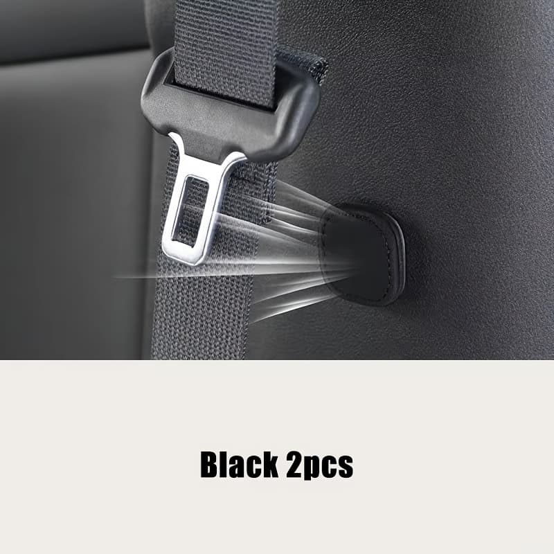 TEMU 2pcs Magnetic Car Seat Belt Holder Fixing Clip Pu Leather Seatbelt Stopper For Safety Belt Clip Prevent Falling
