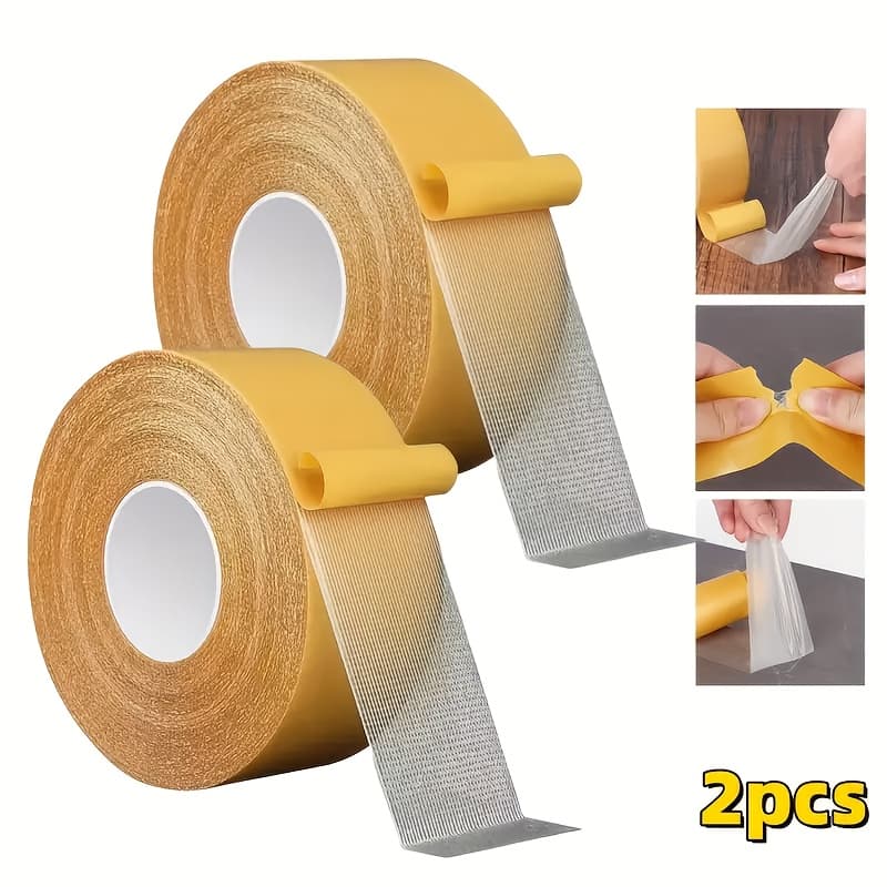 TEMU Buy 1 Get 1 Free - 2 Packs Of High Strength Double-sided Tape | And Non-slip, Suitable For Carpets, Mats, Wallpaper And Balloons Multifunctional Synthetic Rubber Adhesive For Home And Office