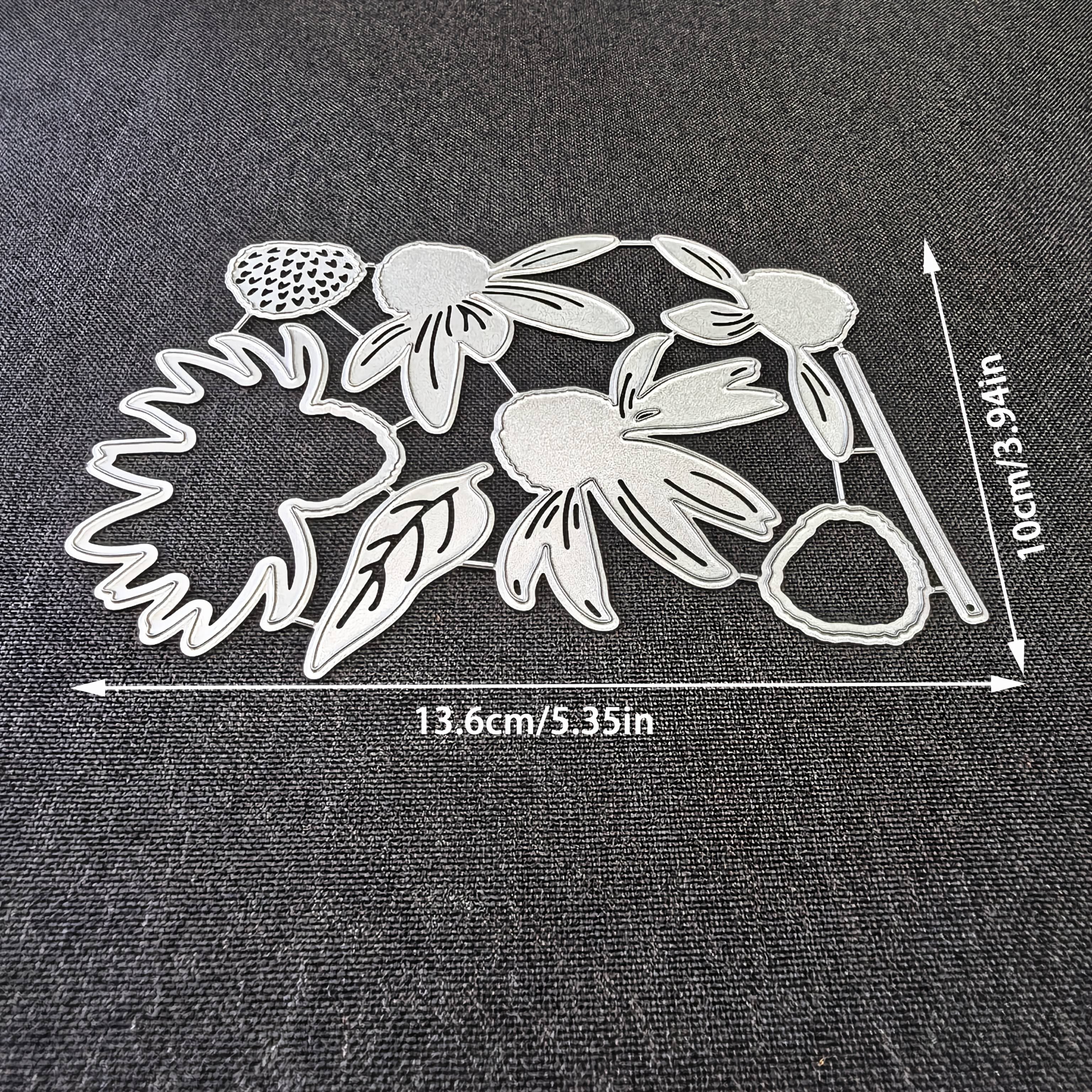 TEMU 1pc Flowers Metal Cutting Dies, Diy Scrapbooking Embossing Stencil, Handmade Greeting Card Making Metal Die Cuts, Gift Card Making Tools