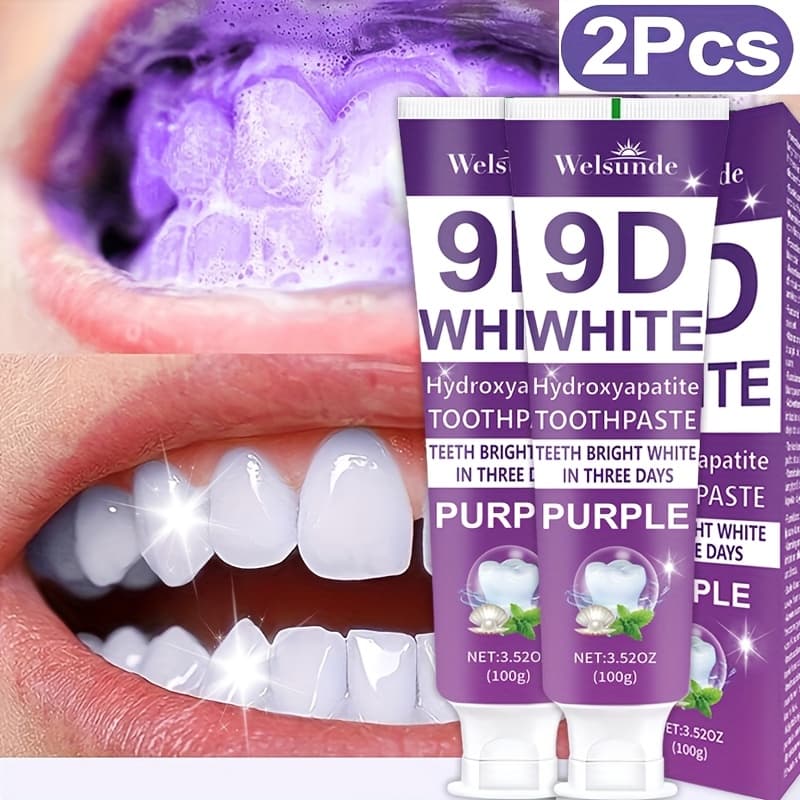 TEMU 2pcs 9d Purple Hydroxyapatite Toothpaste For Deep Cleaning And Smile, With , Gums, Travel-size, Ideal Oral Hygiene Gift For Women And Men, Suitable For Everyday, Gum Care, Compact Packaging